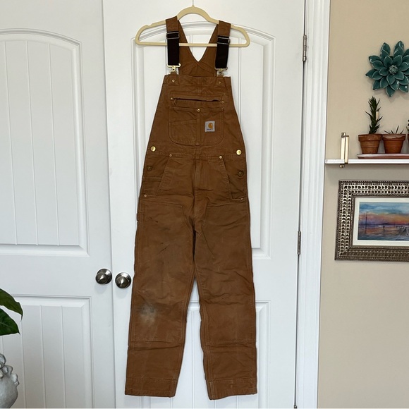Carhartt Other - Carhartt Relaxed Fit Bib Overalls 28x30 STAINED SEE PICTURES